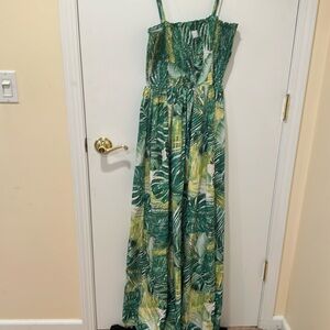 Tropical Green Maxi Dress